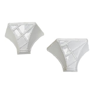 Vintage Italian Faux Bamboo Ceramic Wall Shelf Sconces- Set of 2 For Sale