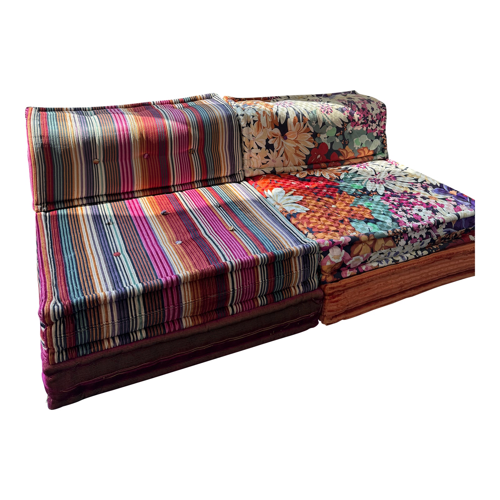 Patchwork fabric sofa