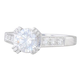 New Beverley K Semi Mount Engagement Ring Diamond 14k Gold Size 6.5 Round For Sale