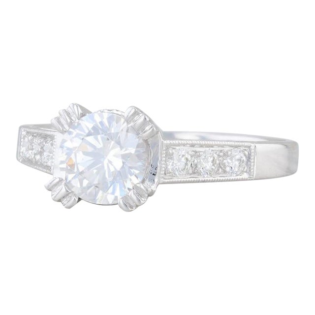 New Beverley K Semi Mount Engagement Ring Diamond 14k Gold Size 6.5 Round For Sale