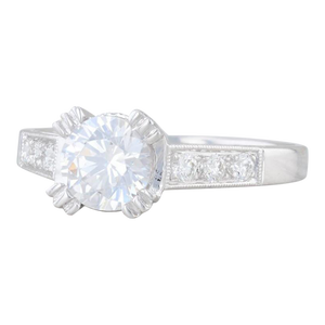 New Beverley K Semi Mount Engagement Ring Diamond 14k Gold Size 6.5 Round