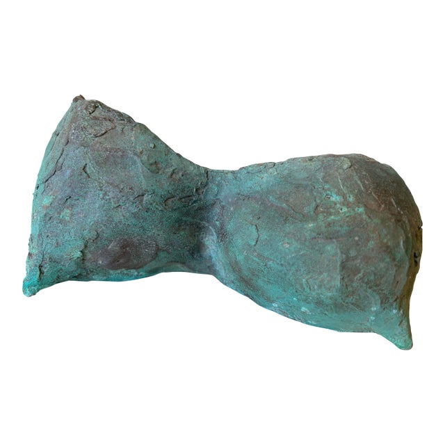 Patina Bronze Sculpture of Female Bust, Torso by Ruth Aizuss Migdal Unsigned For Sale