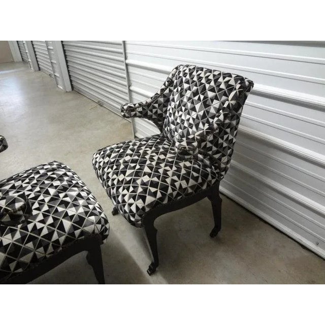 Black Pair of Grosfeld House Inspired Ebonized Chairs With Hoof Feet For Sale - Image 8 of 13