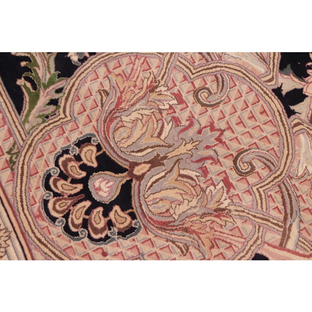 Art Nouveau Savonnerie Pak-Persian Black/Rust Wool Rug - 8'1'' X 10'4'' For Sale In New York - Image 6 of 9