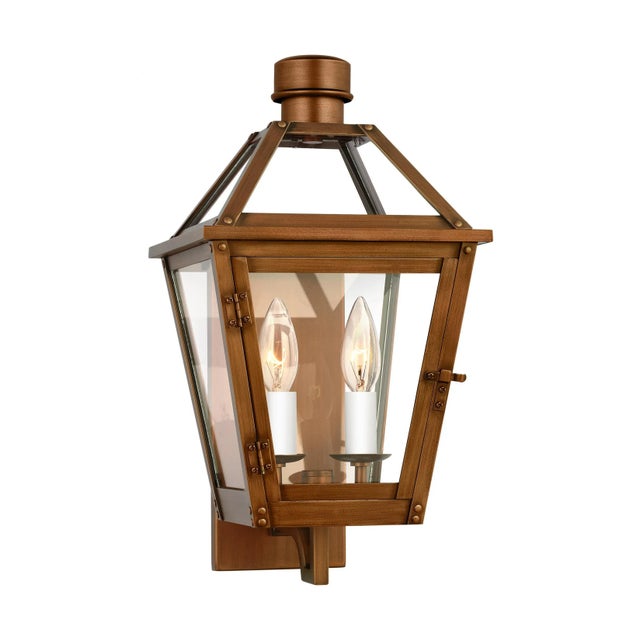 Traditional Chapman & Myers by Visual Comfort Studio Hyannis Small Wall Lantern, Natural Copper For Sale - Image 3 of 5