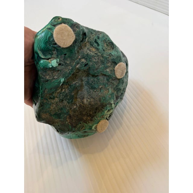 Gemstone Natural Bullseye Malachite Stone Specimen For Sale - Image 7 of 12