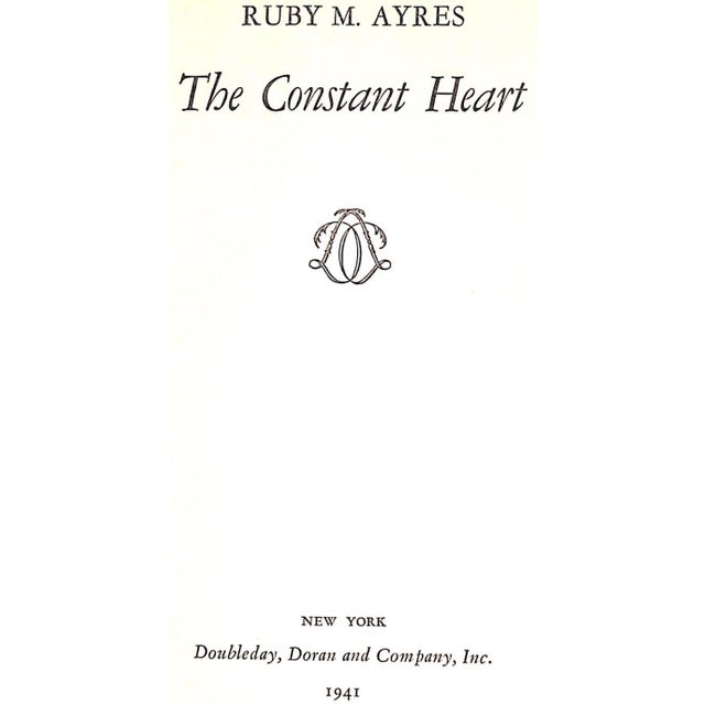 AYRES, Ruby M. [270] pp. Doubleday, Doran and Company, Inc. 1941 7 3/4" x 5 3/4" Contemporary romance novel of a young man...