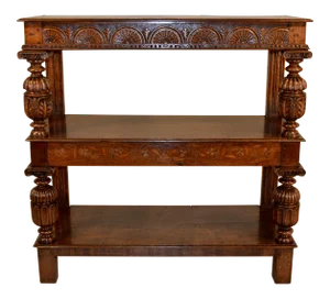 19th C Victorian Welsh Oak Inlaid Buffet
