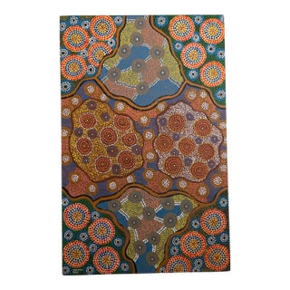 Authentic Aboriginal Art Purchased in Adelaide, Sa, Australia in 2012 "Seven Sister's" by Colleen Day For Sale