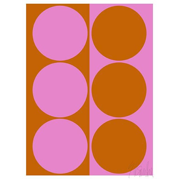 Dynamic Pair Pink and Amber Fine Art Print 17" X 24" by Liz Roache For Sale In Boston - Image 6 of 6