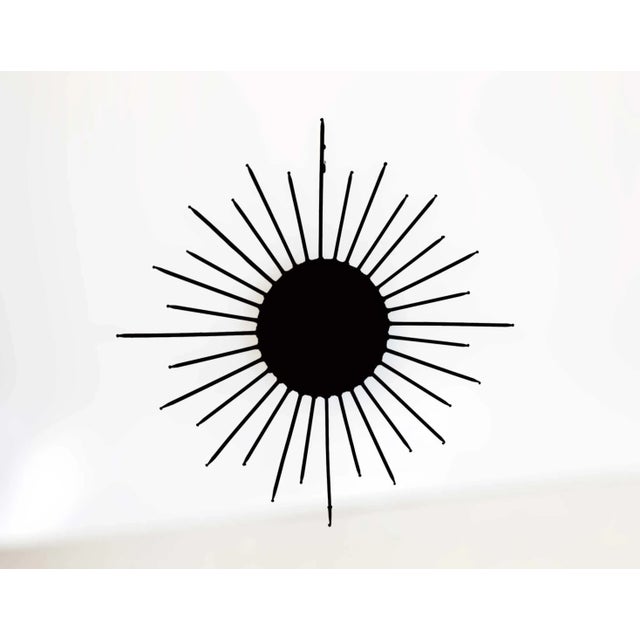 Mid Century Iron Starburst Mirror For Sale - Image 4 of 10