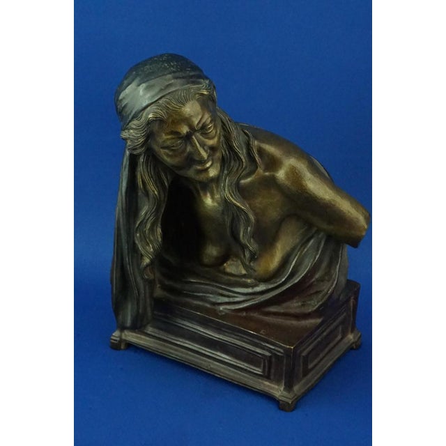Vincenzo Gemito, Art Nouveau bronze sculpture titled La Sibilla, 19th Century, Naples Italy For Sale - Image 13 of 18