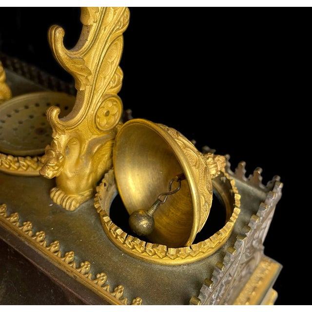 Bronze Early 19th Century Empire Patinated Bronze & Ormolu Inkwell, France For Sale - Image 8 of 9