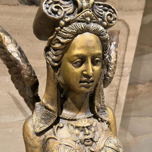 Greek Sphinx Sculpture Female Bronze Steel Chairish