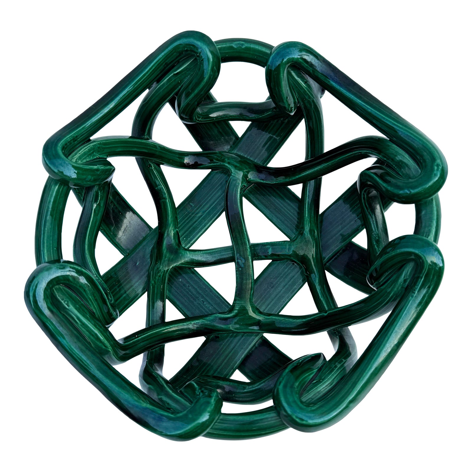 Abstract Ceramic Centerpiece Bowl in the Style of Vallauris - Green ...