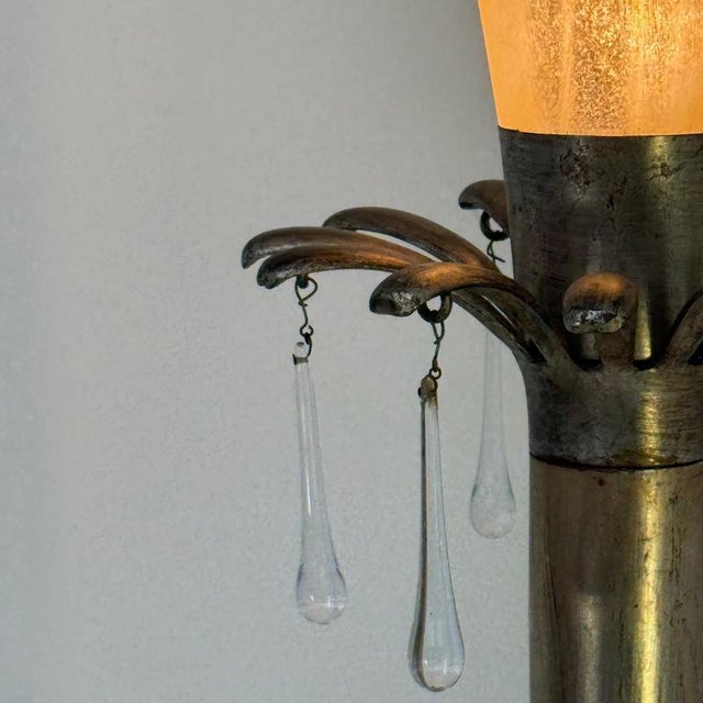 Metal Murano Glass Floor Lamp with Bronze Patinated Base, 1950s For Sale - Image 7 of 11