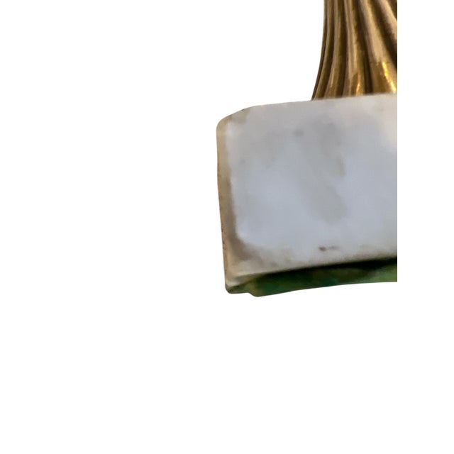 Mid Century Brass and Marble Torchiere Candleholders - A Pair For Sale - Image 4 of 8