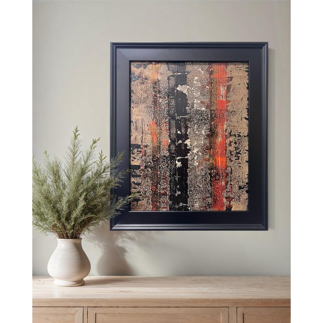 This original mixed-media abstract painting by J. Kent Martin is inspired by aerial views of farmland and the ordered...