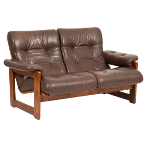 Coja Leather Loveaseat Sofa, 1960s