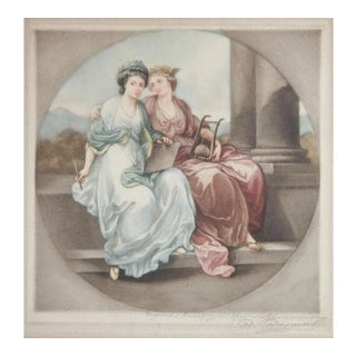Classical Muses Mezzotint by Antoine Gaymard For Sale