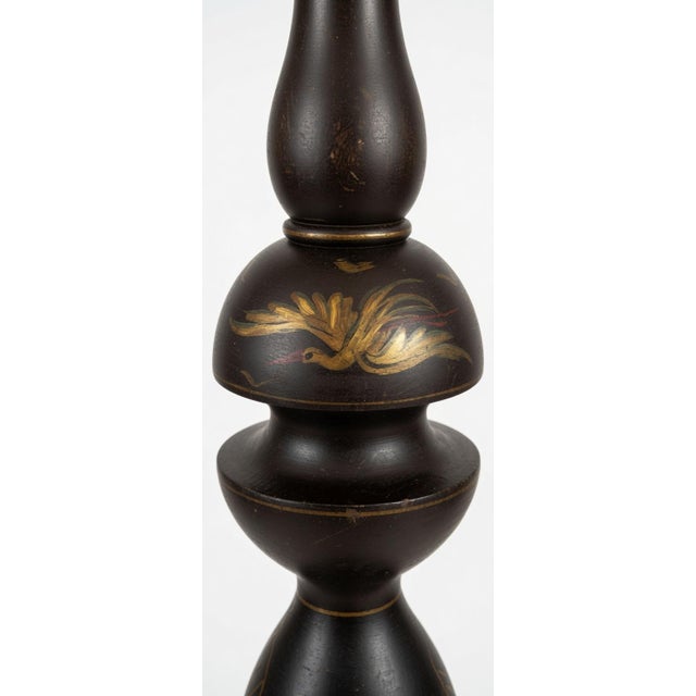 Chinoiserie Vintage Chinoiserie Wooden Painted Floor Lamp For Sale - Image 3 of 4