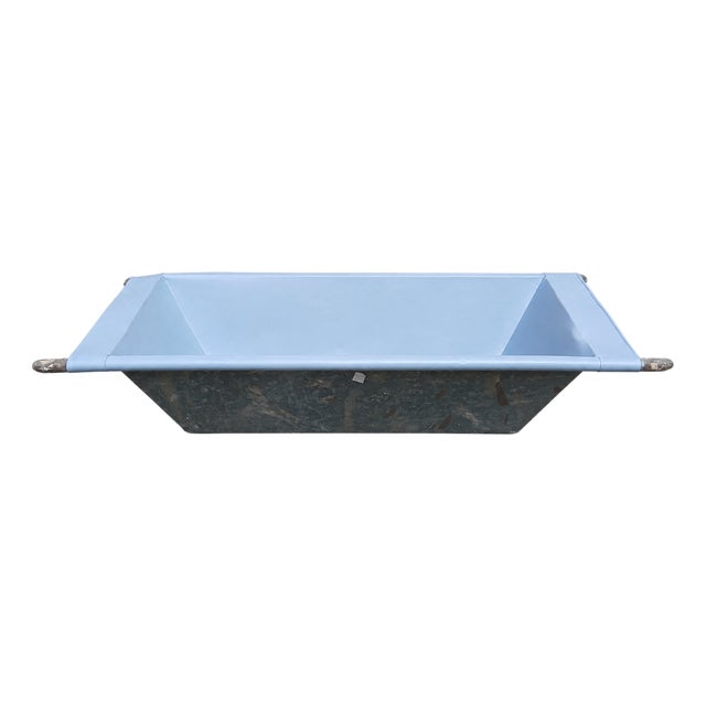 Large Vintage Galvanized Steel Farmhouse Sink, 1950s For Sale