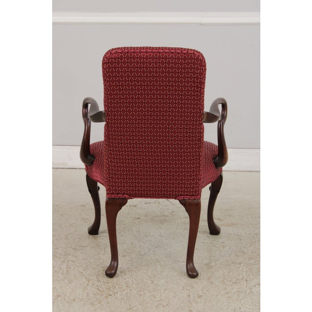 Wood Pair of Antique Mahogany Open Arm Chairs For Sale - Image 7 of 16
