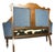 Textile 'Desperado Eastlake' 19th Century Settee Reupholstered in Cowhide and Denim 52" X 22" X 41" For Sale - Image 7 of 12