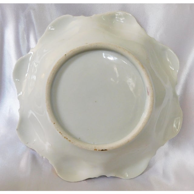 1910s 1910s Bowl of Light and Dark Pink Flowers With Painted Details For Sale - Image 5 of 5