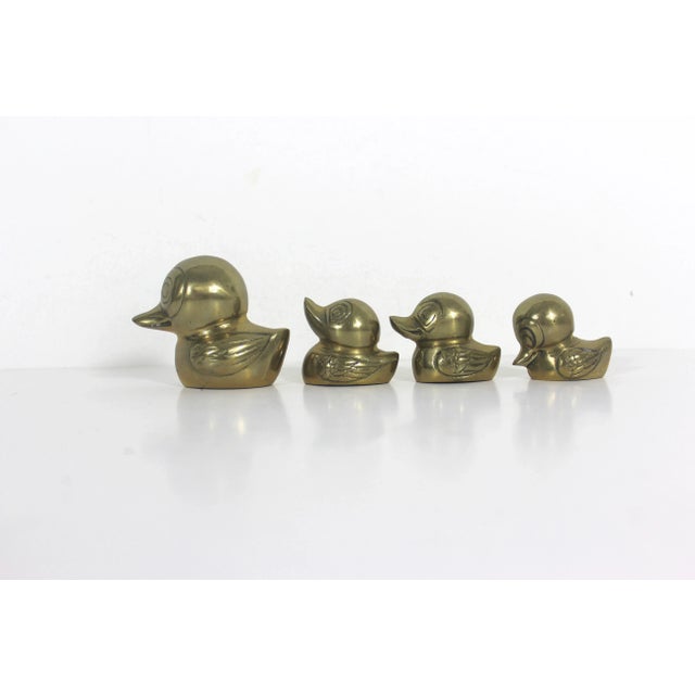 Mid Century Brass Duck Mother and Ducklings- Set of 5 For Sale - Image 6 of 9