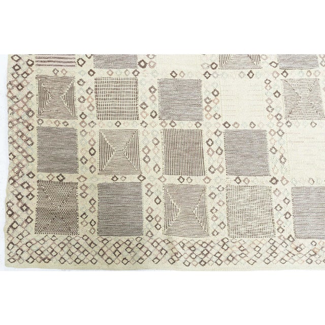 Mid-Century Modern Oversized Swedish Design Flat-Weave Rug in Natural Wool by Doris Leslie Blau For Sale - Image 3 of 8