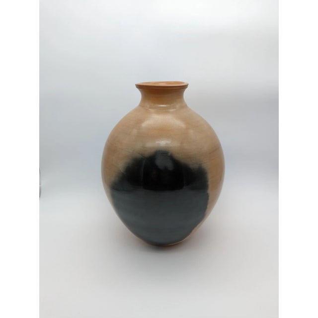 Vintage Hand-Thrown Raku Pottery Vase, Artist Signed For Sale - Image 9 of 9