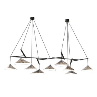 Emily Group of Nine Pendant Light in Oxidized Steel by Daniel Becker for Moss Objects For Sale