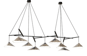 Emily Group of Nine Pendant Light in Oxidized Steel by Daniel Becker for Moss Objects