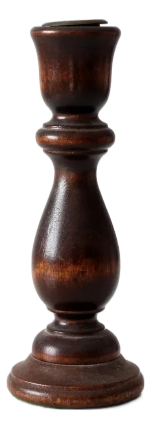 Vintage Turned Wood Candle Holder