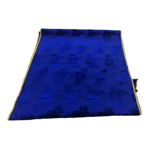 Vintage Silk Velvet Gaufrage Royal Blue Fabric - 10 Yards