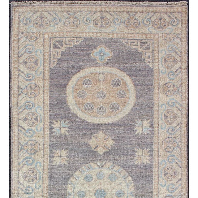 Keivan Woven Arts Khotan Design Runner With Geometric-Circle Medallion Pattern For Sale - Image 9 of 11