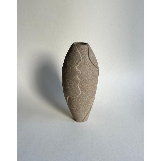 Contemporary Les Dunes Sculptural Small Vase in Glazed Stoneware by Thalia Dalecky For Sale - Image 3 of 11