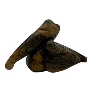 Miles Metzger Signed Soapstone Pelican Sculpture 1986 #82/500 Limited Edition For Sale
