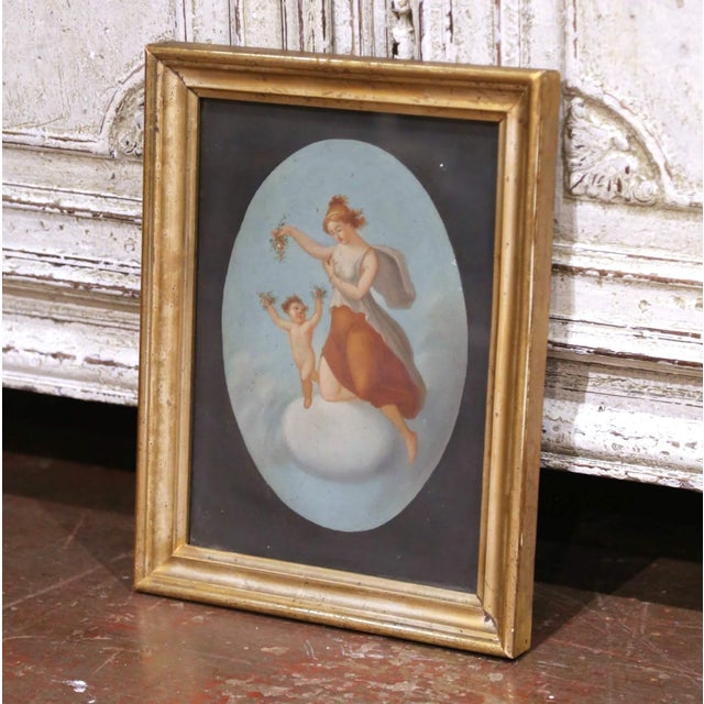 Bring graceful Neoclassical charm to a bedroom, powder room, dressing area, or gallery wall with this delicate antique...