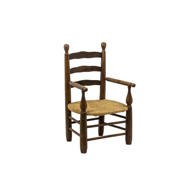 Set of Straw Armchairs in Natural Beech, 1950s For Sale - Image 6 of 13