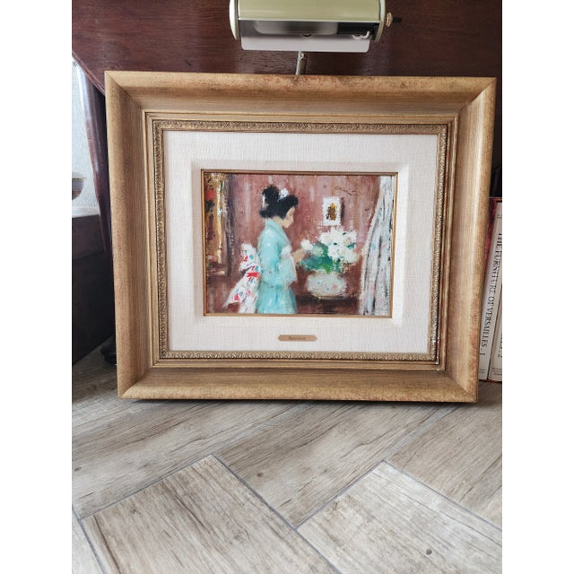 Samuel Edmund Oppenheim Painting of a Geisha For Sale - Image 4 of 7