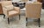 Pair Dessin Fournir Partial Gilt, Ebonized Wood and Upholstered Lounge Chairs For Sale - Image 9 of 11