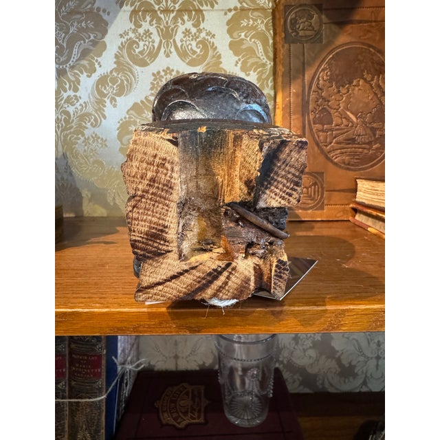 Coffee Pair of Antique Carved Wooden Corbels- Classical Dolphin For Sale - Image 8 of 10