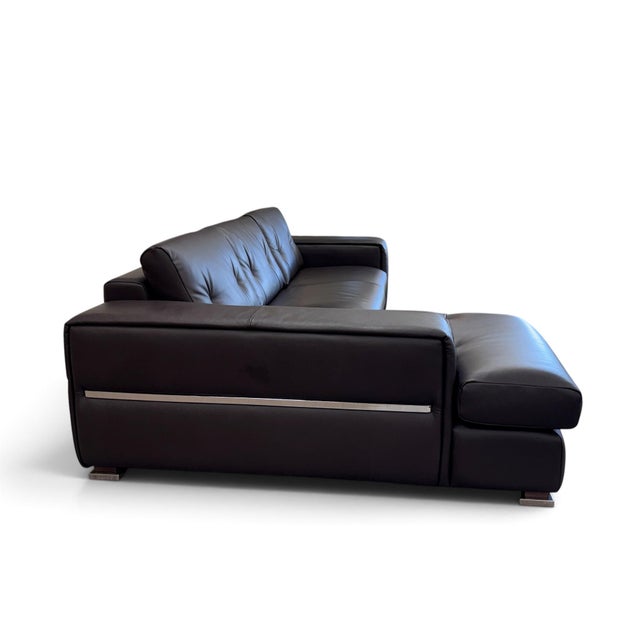Metal Gamma Arredamenti Italian Leather Sectional For Sale - Image 7 of 13