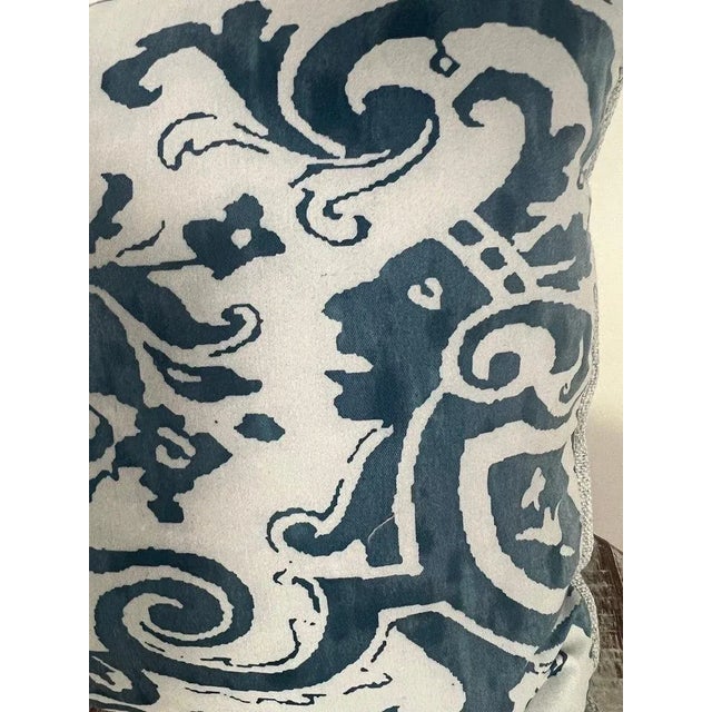 Mariano Fortuny Pair of Blue & White Fortuny Floral Cotton Pillows For Sale - Image 4 of 6