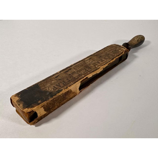Animal Skin Antique Barber Razor Strap Bejamin F. Badger For Sale - Image 7 of 10