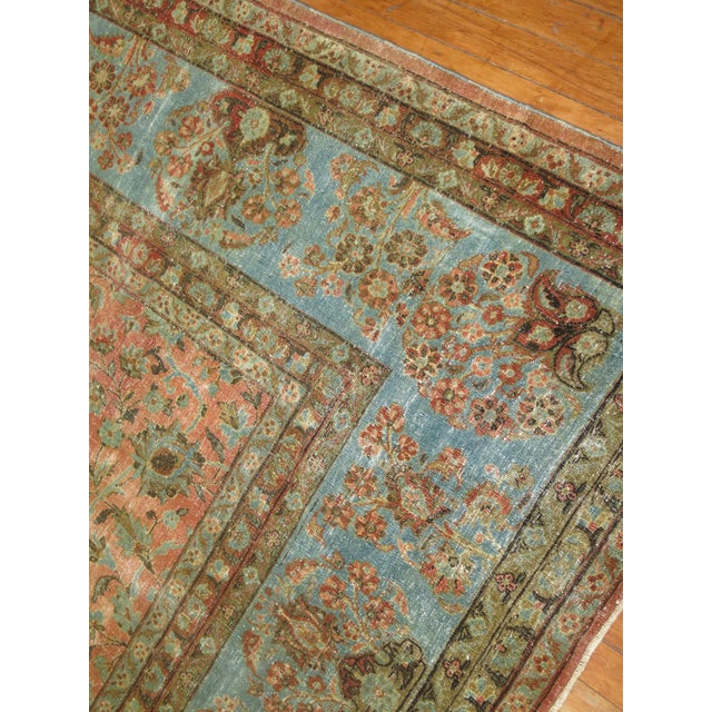 American Antique Persian Kashan Carpet For Sale - Image 3 of 18
