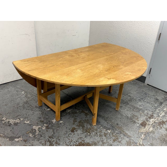 72 Inch Vintage Oak Wood Drop Leaf Console to Dining Table For Sale - Image 4 of 12