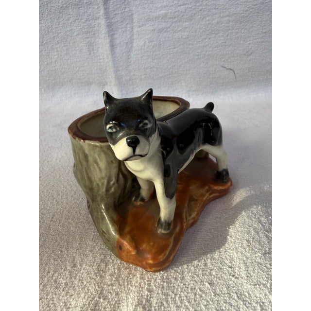 Black 1940s Porcelain Boston Terrier Planter For Sale - Image 8 of 8